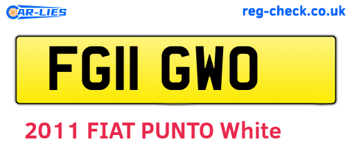 FG11GWO are the vehicle registration plates.