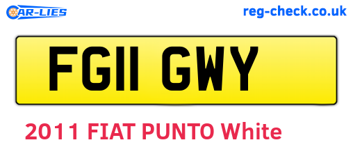 FG11GWY are the vehicle registration plates.