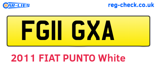 FG11GXA are the vehicle registration plates.