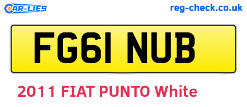 FG61NUB are the vehicle registration plates.