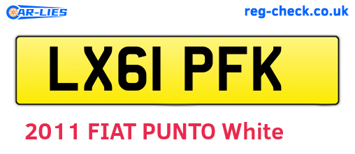 LX61PFK are the vehicle registration plates.