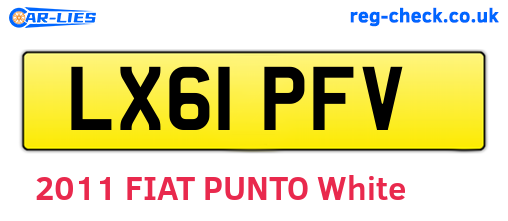 LX61PFV are the vehicle registration plates.
