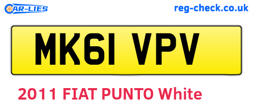 MK61VPV are the vehicle registration plates.