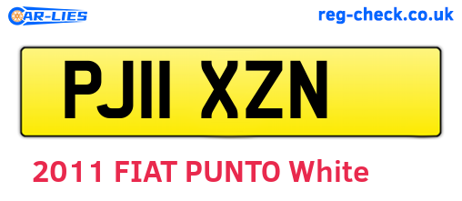 PJ11XZN are the vehicle registration plates.
