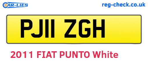 PJ11ZGH are the vehicle registration plates.