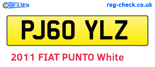 PJ60YLZ are the vehicle registration plates.