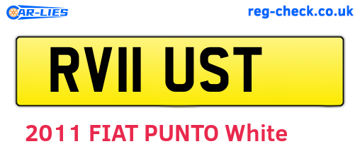 RV11UST are the vehicle registration plates.
