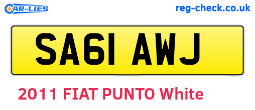 SA61AWJ are the vehicle registration plates.