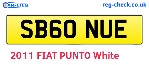 SB60NUE are the vehicle registration plates.