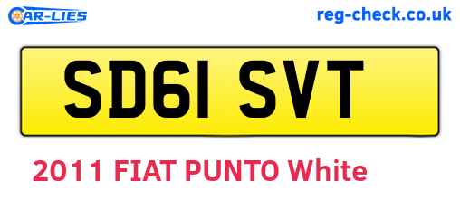SD61SVT are the vehicle registration plates.