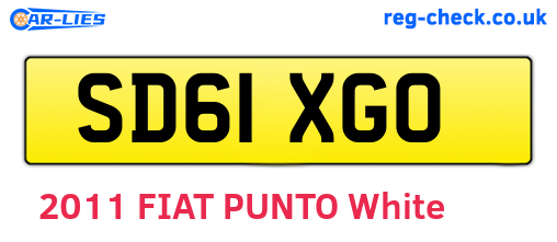 SD61XGO are the vehicle registration plates.