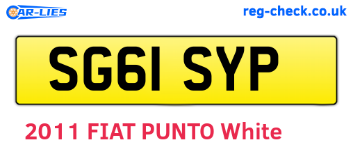 SG61SYP are the vehicle registration plates.