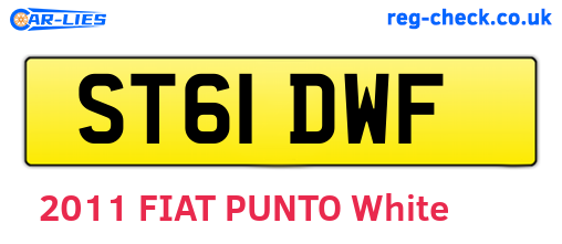 ST61DWF are the vehicle registration plates.