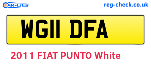 WG11DFA are the vehicle registration plates.