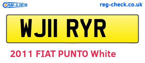 WJ11RYR are the vehicle registration plates.