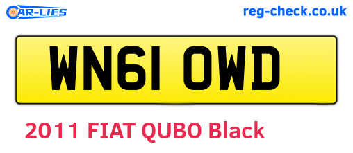 WN61OWD are the vehicle registration plates.