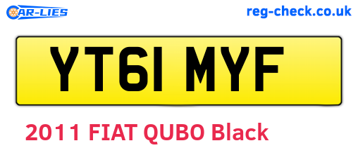 YT61MYF are the vehicle registration plates.