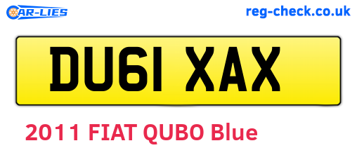 DU61XAX are the vehicle registration plates.