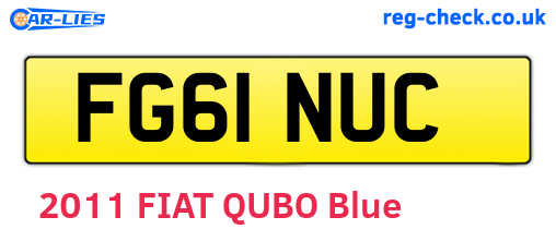 FG61NUC are the vehicle registration plates.