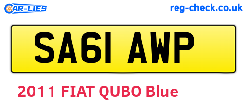 SA61AWP are the vehicle registration plates.