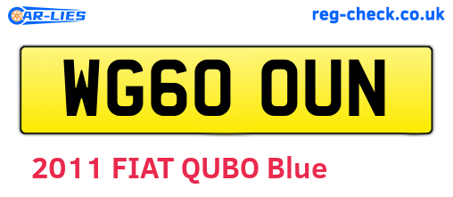 WG60OUN are the vehicle registration plates.