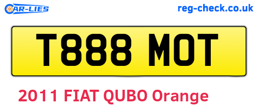 T888MOT are the vehicle registration plates.