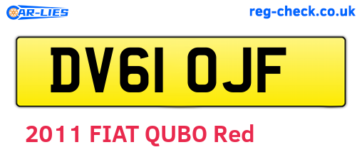 DV61OJF are the vehicle registration plates.