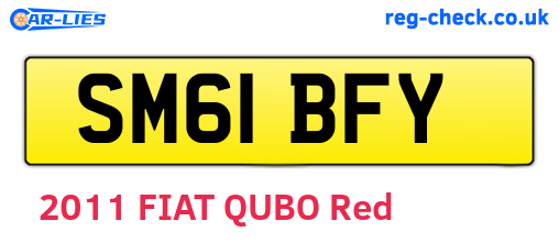 SM61BFY are the vehicle registration plates.