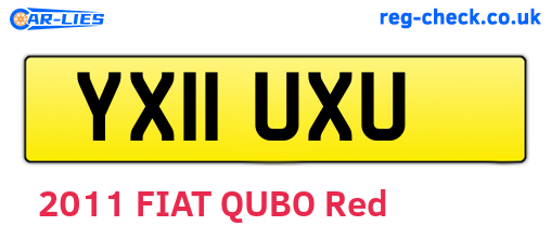 YX11UXU are the vehicle registration plates.