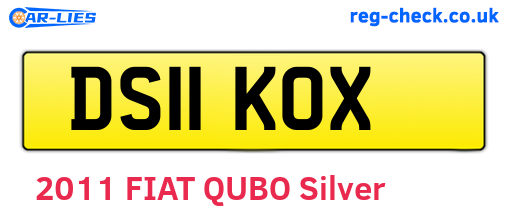 DS11KOX are the vehicle registration plates.