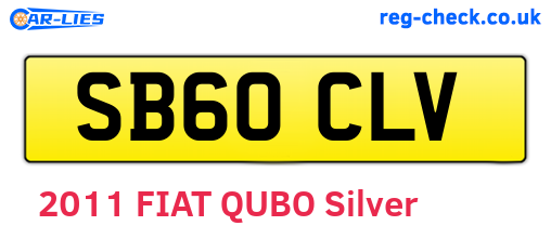 SB60CLV are the vehicle registration plates.