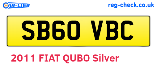 SB60VBC are the vehicle registration plates.