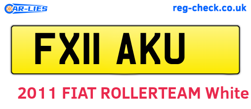 FX11AKU are the vehicle registration plates.