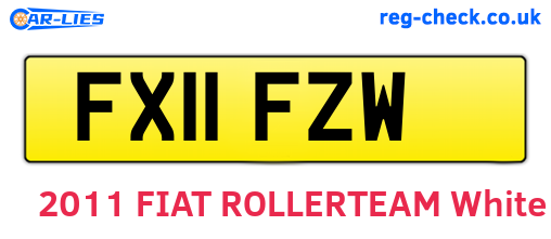 FX11FZW are the vehicle registration plates.
