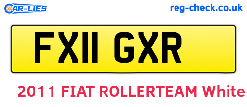 FX11GXR are the vehicle registration plates.