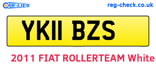 YK11BZS are the vehicle registration plates.