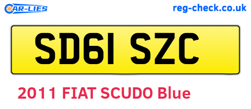 SD61SZC are the vehicle registration plates.