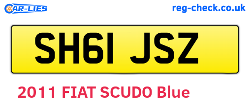 SH61JSZ are the vehicle registration plates.
