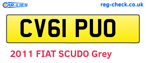 CV61PUO are the vehicle registration plates.