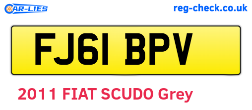 FJ61BPV are the vehicle registration plates.