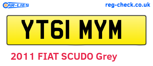 YT61MYM are the vehicle registration plates.