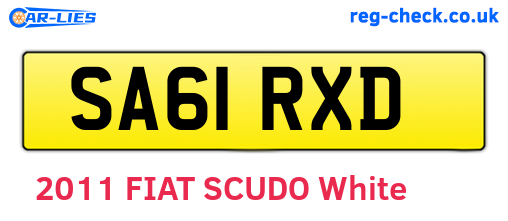 SA61RXD are the vehicle registration plates.