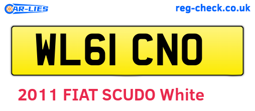 WL61CNO are the vehicle registration plates.