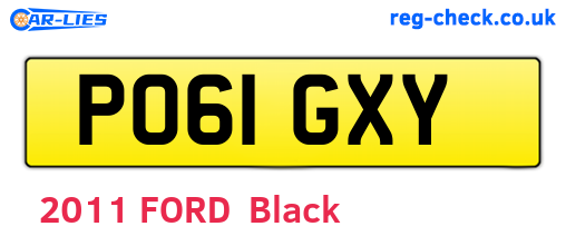 PO61GXY are the vehicle registration plates.