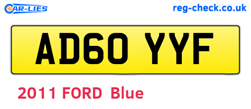 AD60YYF are the vehicle registration plates.