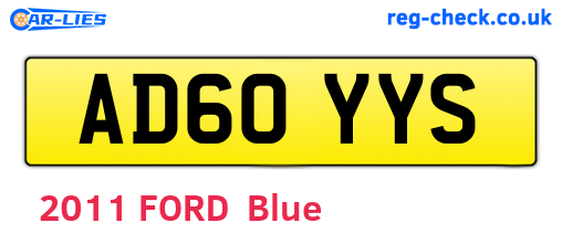 AD60YYS are the vehicle registration plates.