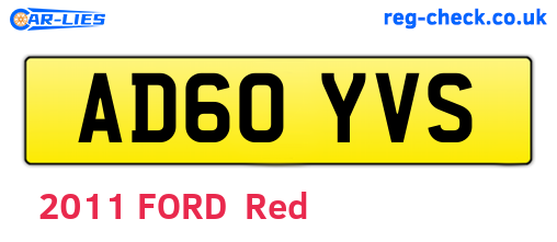 AD60YVS are the vehicle registration plates.