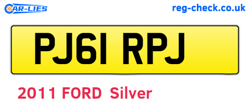 PJ61RPJ are the vehicle registration plates.