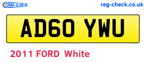 AD60YWU are the vehicle registration plates.