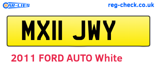 MX11JWY are the vehicle registration plates.